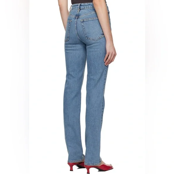 FRAME The Ruler High Rise Straight Leg Blue Denim Jeans sz 27 Minimalist - Picture 3 of 16